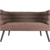Leitmotiv Bank Explicit - Suede Look Chocolade Bruin - 128x71x74cm