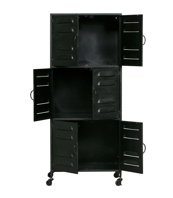 WOOOD Boaz Kast - Metaal - Zwart - 60x145,5x40,5 3 WOOOD Boaz Kast - Metaal - Zwart - 60x145,5x40,5 - Afbeelding 3