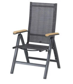 Verstelbare Tuinstoel - Teak - Antraciet - 106x63x63