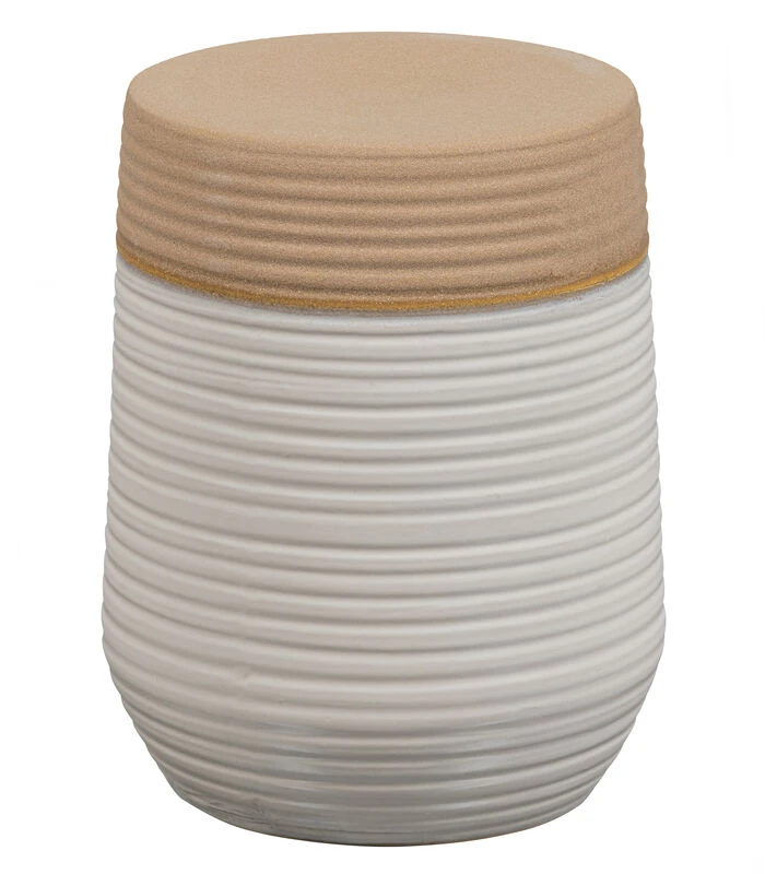 Bijzettafel Flint - Keramiek - Offwhite/Bruin - 43x33x33 1 Bijzettafel Flint - Keramiek - Offwhite/Bruin - 43x33x33