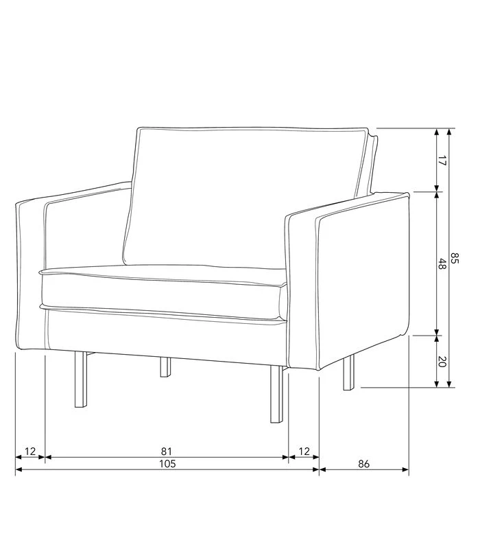 BePureHome Rodeo Fauteuil - Velvet - Taupe - 85x105x86 3 BePureHome Rodeo Fauteuil - Velvet - Taupe - 85x105x86 - Afbeelding 3