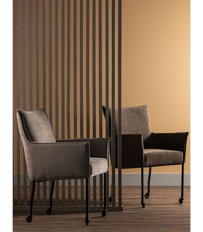 Ezra Eetkamerstoel - Polyester - Zand - 94x56x64 3 Ezra Eetkamerstoel - Polyester - Zand - 94x56x64 - Afbeelding 3