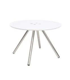 Leitmotiv Salontafel Sliced - Wit, Satijn Finish Poten - 60x40cm