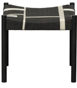 Exclusive Kruk Jessy - Mangohout/Koord - Zwart/Wit - 44x47x40 -Meubels Voor Thuis 76030ac42ce34743a31bf1ab1ca6bf4a