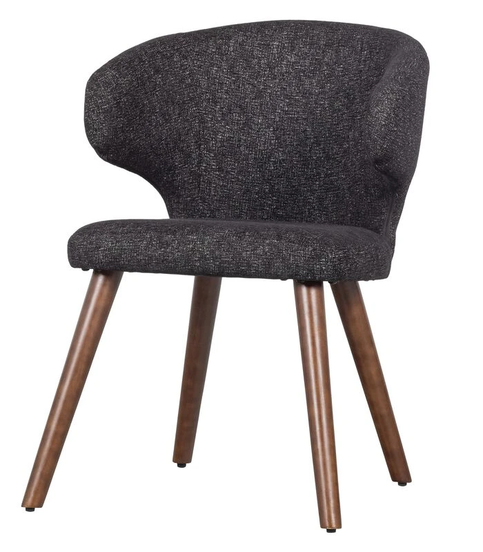 VTwonen Cape Eetkamerstoel - Stof - Zwart - Set Van 2 1 VTwonen Cape Eetkamerstoel - Stof - Zwart - Set Van 2