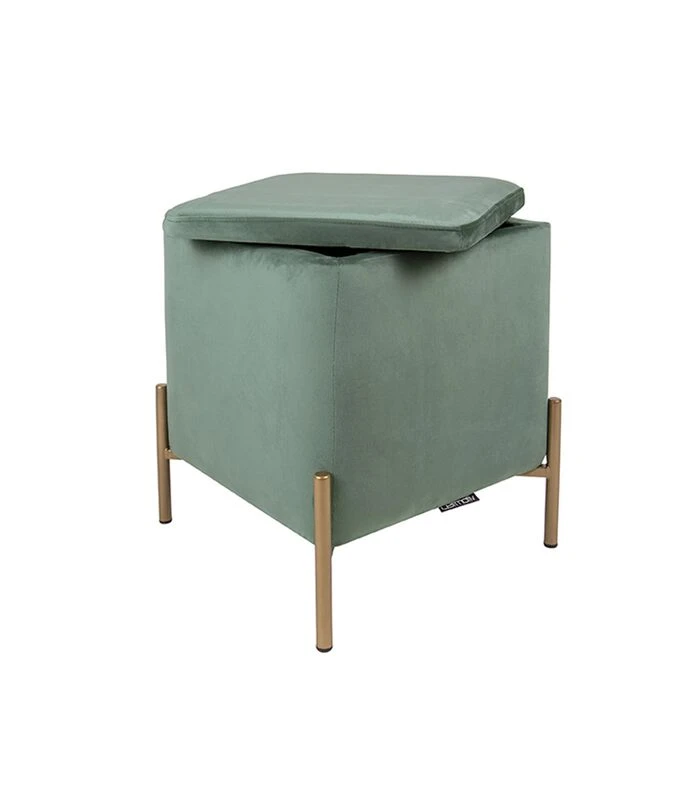 Leitmotiv Poef Snog - Jade Groen/Goud - 45x45x47cm 1 Leitmotiv Poef Snog - Jade Groen/Goud - 45x45x47cm