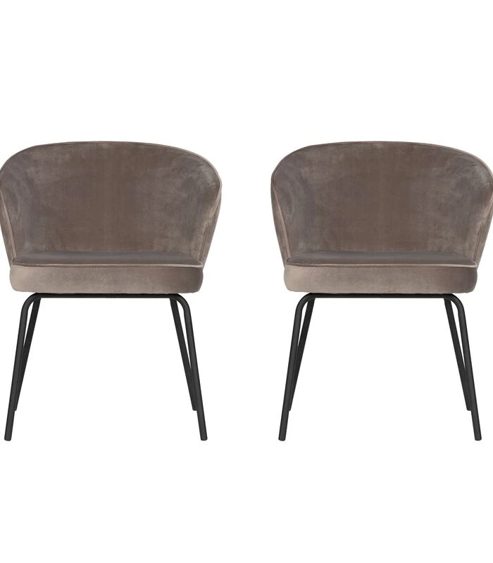 BePureHome Admit Eetkamerstoel - Fluweel - Khaki - Set Van 2 1 BePureHome Admit Eetkamerstoel - Fluweel - Khaki - Set Van 2
