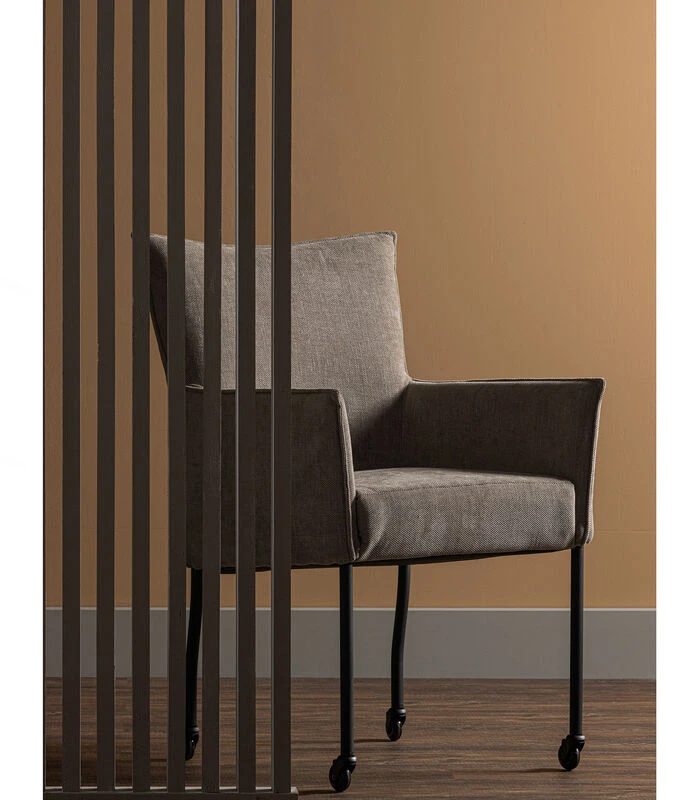 Ezra Eetkamerstoel - Polyester - Zand - 94x56x64 2 Ezra Eetkamerstoel - Polyester - Zand - 94x56x64 - Afbeelding 2