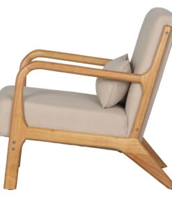 WOOOD Mark Fauteuil - Stof - Naturel - 75x67x82 -Meubels Voor Thuis 79c34c90f4784dbf8c6d7b37232d3c14