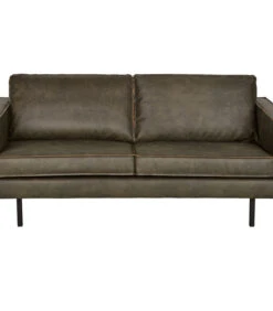 BePureHome Rodeo Bank 2-Zits - Recycle Leer - Army - 85x190x86