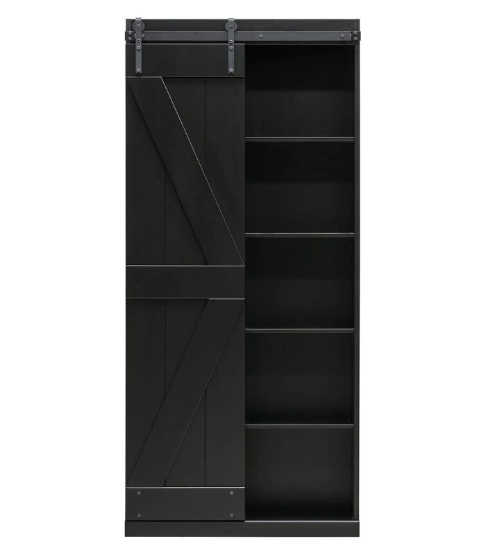 Exclusive Harris Schuifdeurkast - Grenen - Zwart - 221x100x39 1 Exclusive Harris Schuifdeurkast - Grenen - Zwart - 221x100x39