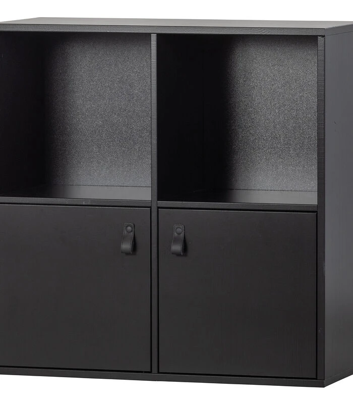 VTwonen Lower Case 4 Vakken - Grenen - Zwart - 81x81x35 1 VTwonen Lower Case 4 Vakken - Grenen - Zwart - 81x81x35