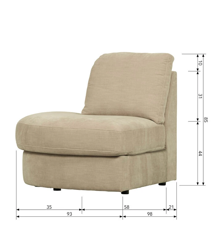 VTwonen Family 1-Zits Element Ronde Hoek Links - Zand - 85x93x98 3 VTwonen Family 1-Zits Element Ronde Hoek Links - Zand - 85x93x98 - Afbeelding 3