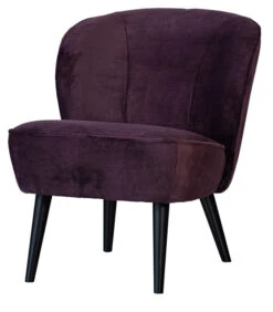 WOOOD Fauteuil Sara - Polyester - Aubergine - 71x59x70