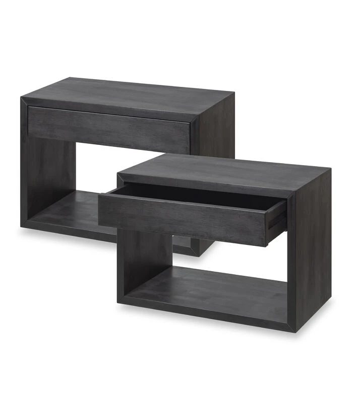 2 X Zwevend Nachtkastje HUGO Met Brede Lade In Berkenhout 1 2 X Zwevend Nachtkastje HUGO Met Brede Lade In Berkenhout