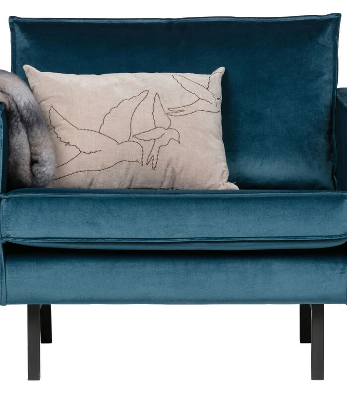 BePureHome Rodeo Fauteuil - Velvet - Blue - 85x105x86 4 BePureHome Rodeo Fauteuil - Velvet - Blue - 85x105x86 - Afbeelding 4