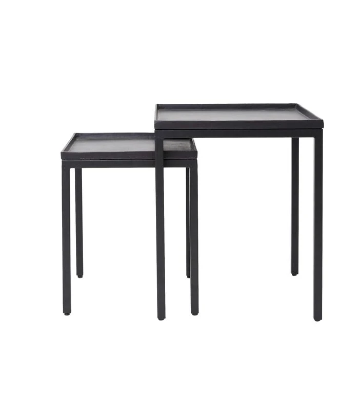 Bijzettafel Kendra - Zwart - Set 1 Bijzettafel Kendra - Zwart - Set