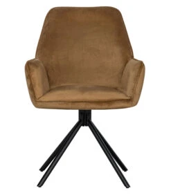 WOOOD Amber Eetkamerstoel - Fluweel - Karamel - Set Van 2