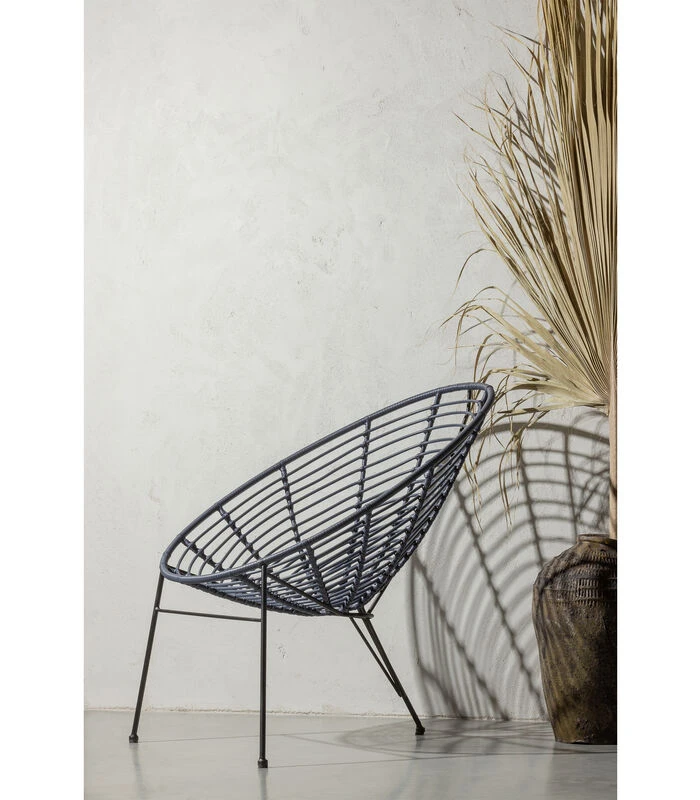 WOOOD Loungestoel Buiten Jane - PE/Metaal - Inkt - 88x72x81 2 WOOOD Loungestoel Buiten Jane - PE/Metaal - Inkt - 88x72x81 - Afbeelding 2