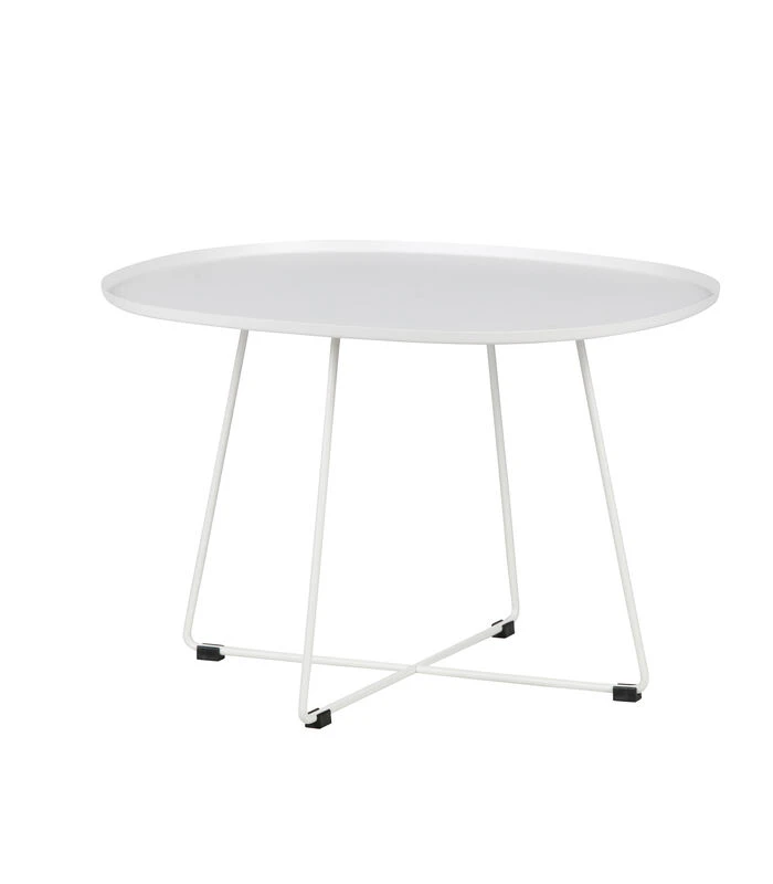 WOOOD Bijzettafel XL Buiten Otis - Metaal - Wit - 47x70x60 1 WOOOD Bijzettafel XL Buiten Otis - Metaal - Wit - 47x70x60