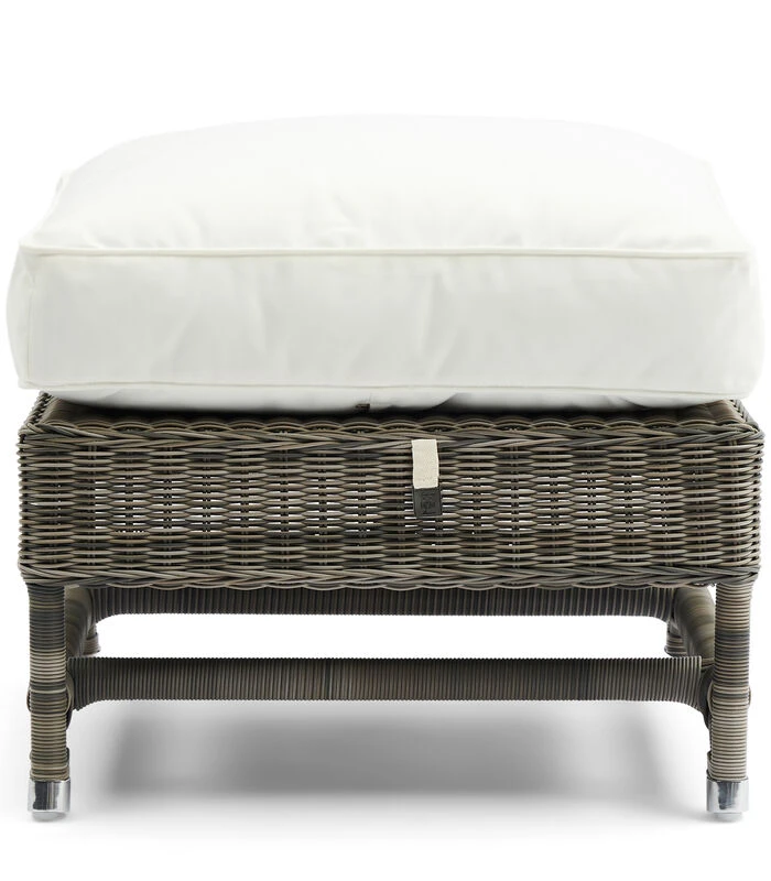 Poef Tuin - Nicolas Outdoor Voetenbankje - Grijs Wit 1 Poef Tuin - Nicolas Outdoor Voetenbankje - Grijs Wit