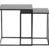 WOOOD Ziva Bijzettafels - Metaal - Zwart - Set Van 2