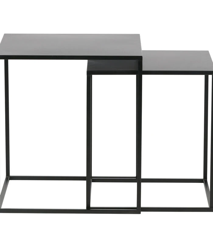 WOOOD Ziva Bijzettafels - Metaal - Zwart - Set Van 2 1 WOOOD Ziva Bijzettafels - Metaal - Zwart - Set Van 2