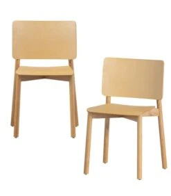 WOOOD Karel Stoel - Hout - Naturel - Set Van 2