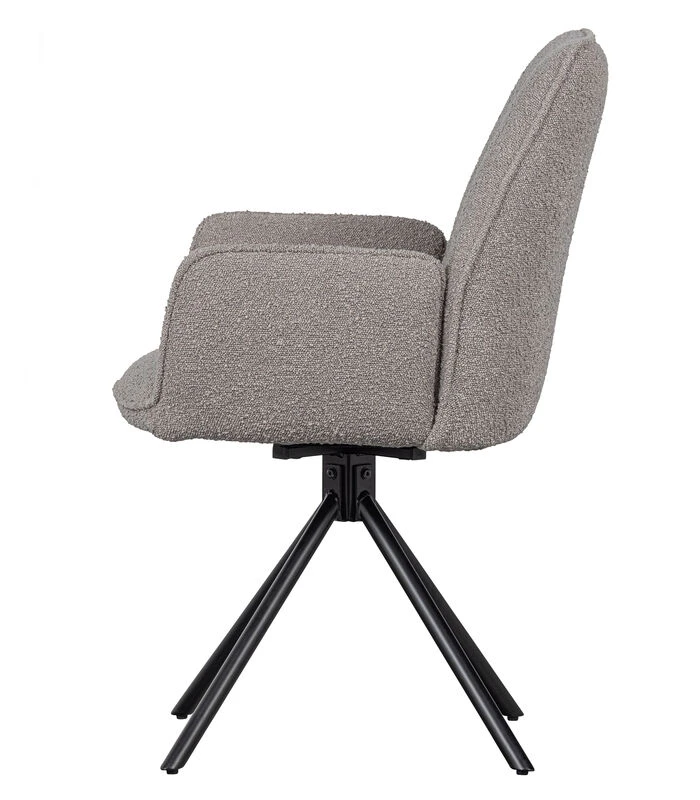 Amber Draai Eetkamerstoel - Bouclé - Grijs - Set V 2 4 Amber Draai Eetkamerstoel - Bouclé - Grijs - Set V 2 - Afbeelding 4