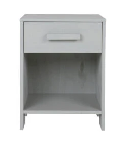 WOOOD Dennis Nachtkastje - Grenen Geborsteld - Betongrijs - 52x39x36