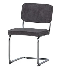Corduroy Buisframe Stoel - Ribstof - Antraciet - Set Van 2 -Meubels Voor Thuis 9860180a163c4cfcb9c7ce1310e5e53d