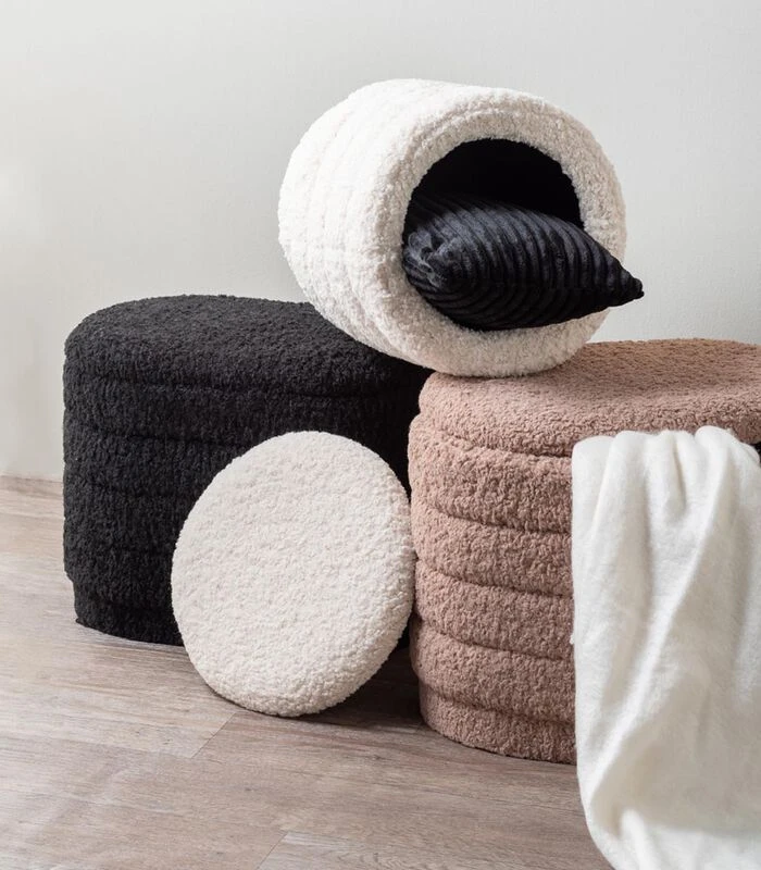 Leitmotiv Poef Cuddly - Bruin - 50x35x40 Cm 4 Leitmotiv Poef Cuddly - Bruin - 50x35x40 Cm - Afbeelding 4