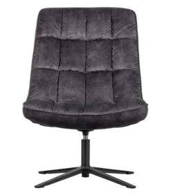 WOOOD Job Draaifauteuil - Velvet - Antraciet - 101x70x85 -Meubels Voor Thuis 9b9dd74df9874873aa4e7776f432c51b