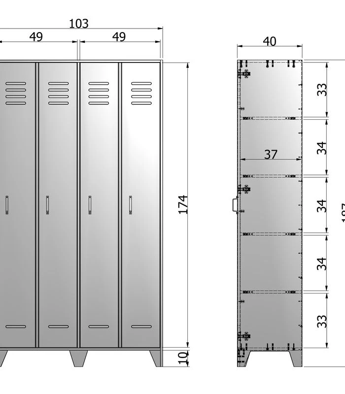 WOOOD Stijn Lockerkast 2-Deurs - Grenen - Staal Grijs - 103x187x40 2 WOOOD Stijn Lockerkast 2-Deurs - Grenen - Staal Grijs - 103x187x40 - Afbeelding 2