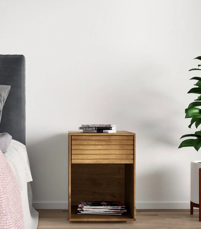 2 X Nachtkastje EMMA In Eikenhout 3 2 X Nachtkastje EMMA In Eikenhout - Afbeelding 3
