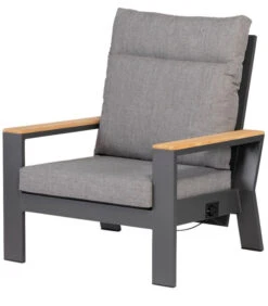 Verstelbare Tuinstoel Buiten - Aluminium - Antraciet - 93x82x84