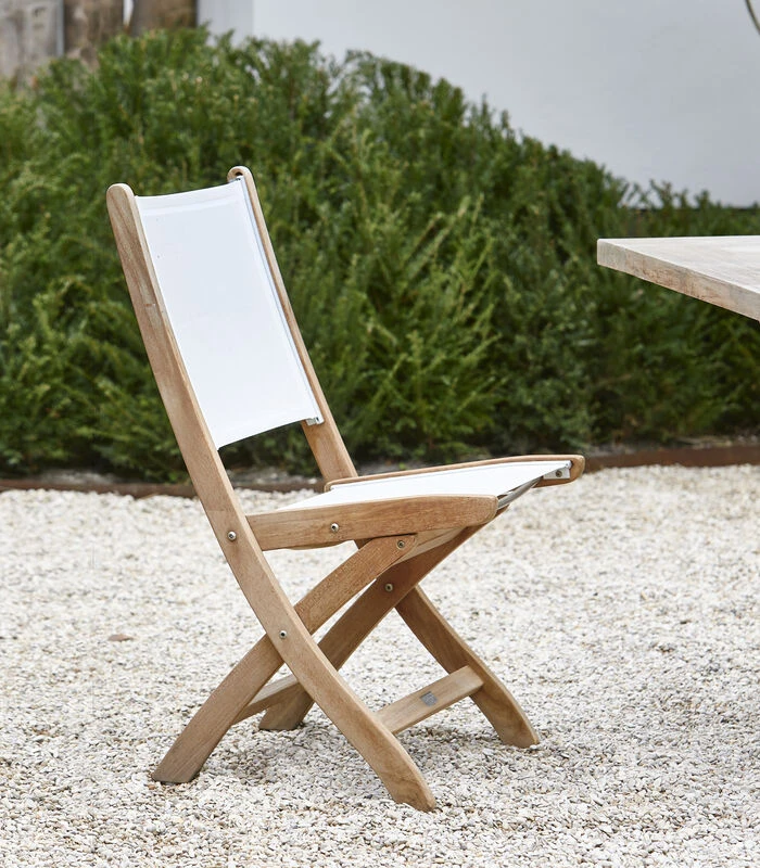 Tuinstoel Zonder Armleuning - Gili Outdoor Dining Chair - Teakout - Wit 2 Tuinstoel Zonder Armleuning - Gili Outdoor Dining Chair - Teakout - Wit - Afbeelding 2