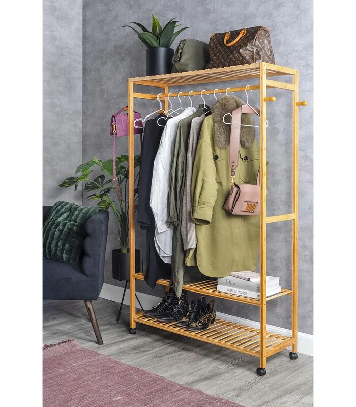 Leitmotiv Kledingrek - Bamboe - 165x112,5x35cm 2 Leitmotiv Kledingrek - Bamboe - 165x112,5x35cm - Afbeelding 2