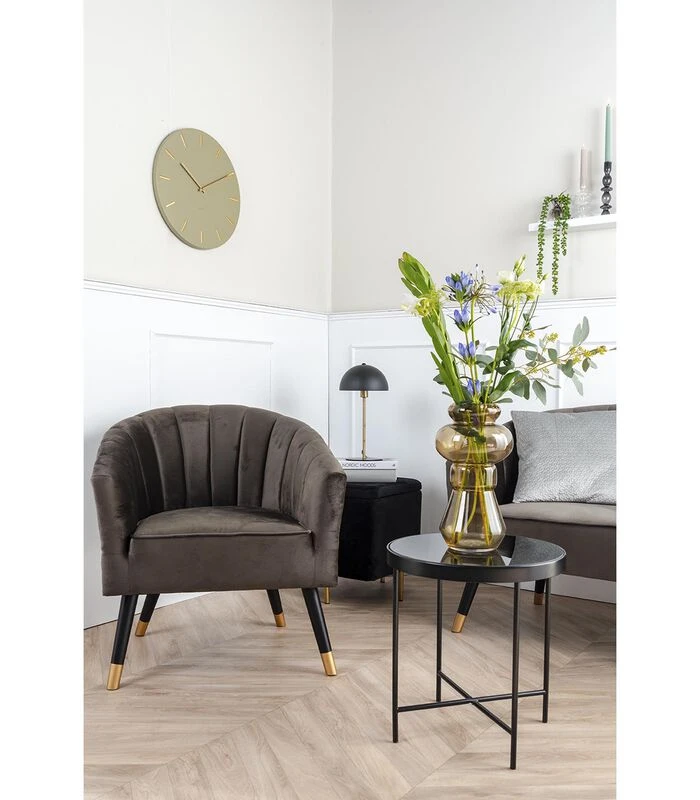 Leitmotiv Bank Royal - Velvet Taupe Groen - 128x71x80cm 2 Leitmotiv Bank Royal - Velvet Taupe Groen - 128x71x80cm - Afbeelding 2