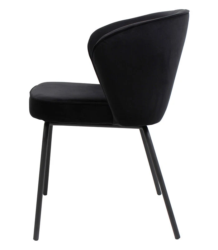 BePureHome Admit Eetkamerstoel - Fluweel - Zwart - Set Van 2 5 BePureHome Admit Eetkamerstoel - Fluweel - Zwart - Set Van 2 - Afbeelding 5