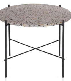 Exclusive Vayen Bijzettafel - Terrazzo - Grijs - 49x63x63