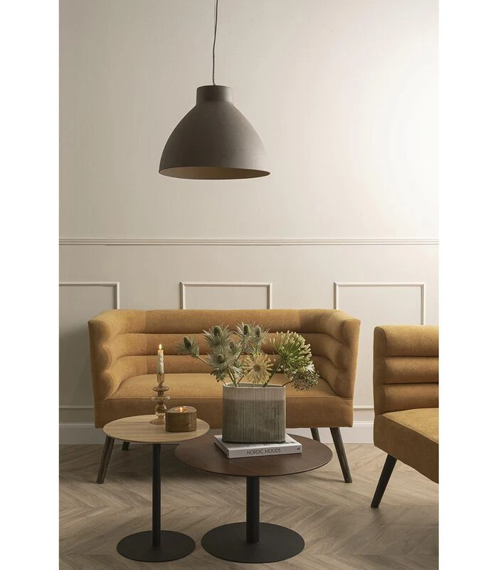 Leitmotiv Bank Explicit - Suede Look Okergeel - 128x71x74cm 3 Leitmotiv Bank Explicit - Suede Look Okergeel - 128x71x74cm - Afbeelding 3