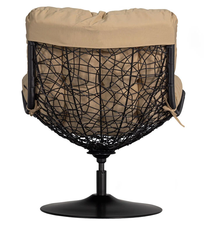 Draaifauteuil Buiten Vive - Rattan - Zand/Zwart - 37x63x46 4 Draaifauteuil Buiten Vive - Rattan - Zand/Zwart - 37x63x46 - Afbeelding 4