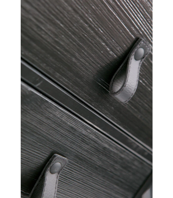 WOOOD Zola Nachtkastje Incl. Lade En Deur - Grenen - Zwart - 74x40x35 4 WOOOD Zola Nachtkastje Incl. Lade En Deur - Grenen - Zwart - 74x40x35 - Afbeelding 4