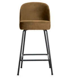 BePureHome Vogue Barstoel - Fluweel - Honing Geel - 89x50x55