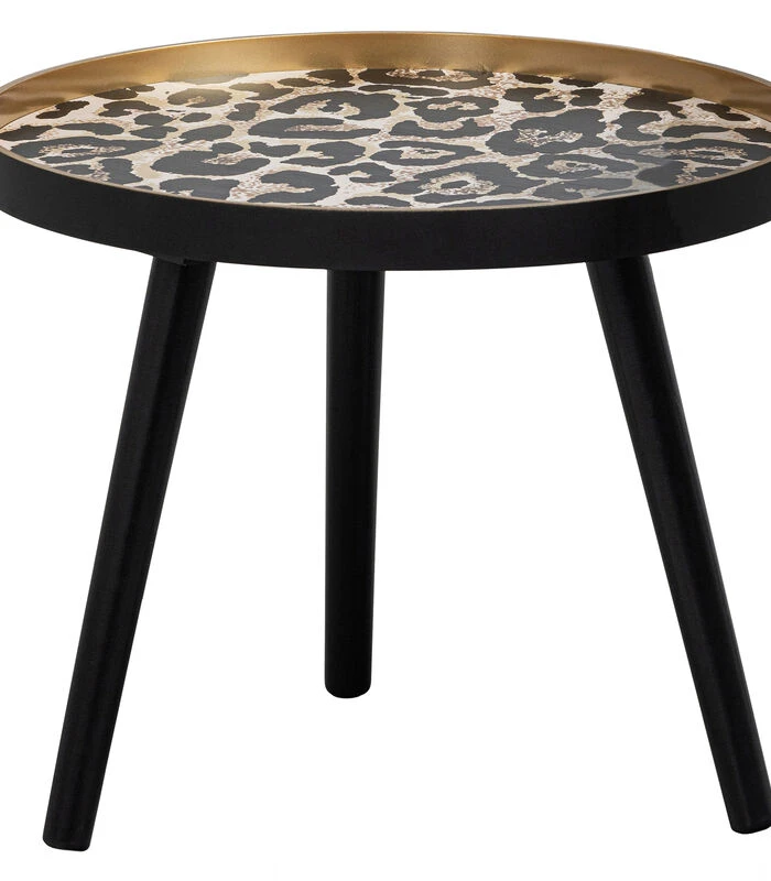 WOOOD Esma Bijzettafel - MDF/Grenen - Panterprint - 34x41x41 1 WOOOD Esma Bijzettafel - MDF/Grenen - Panterprint - 34x41x41