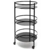 Serveerwagen 48xH96cm 3 Lagen Zwart Bar