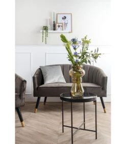 Leitmotiv Stoel Royal - Velvet Taupe Groen - 70x71x80cm -Meubels Voor Thuis bc461410d8a147f2ba094408023f1a1f