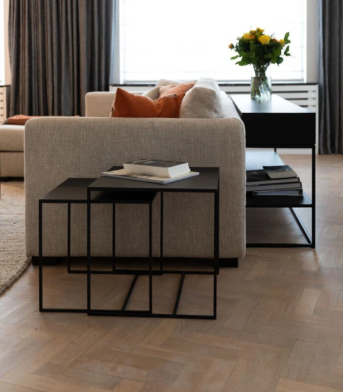 Conner (set Van 2) - Salontafel - Zwart 2 Conner (set Van 2) - Salontafel - Zwart - Afbeelding 2