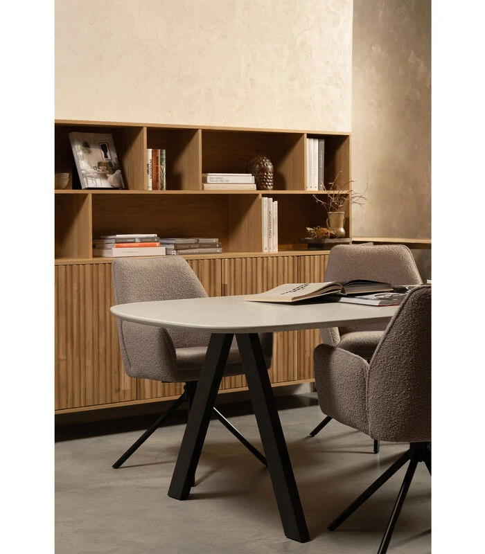 Amber Draai Eetkamerstoel - Bouclé - Grijs - Set V 2 2 Amber Draai Eetkamerstoel - Bouclé - Grijs - Set V 2 - Afbeelding 2